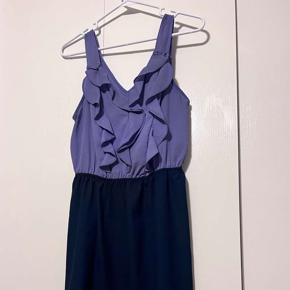 Silk dress. Purple dress.